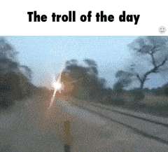 Image result for spraying a troll gif