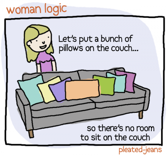 funny-pictures-woman-logic-pillows-on-the-couch