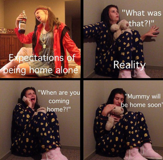 funny-picture-home-alone-expectations-reality-girl-afraid
