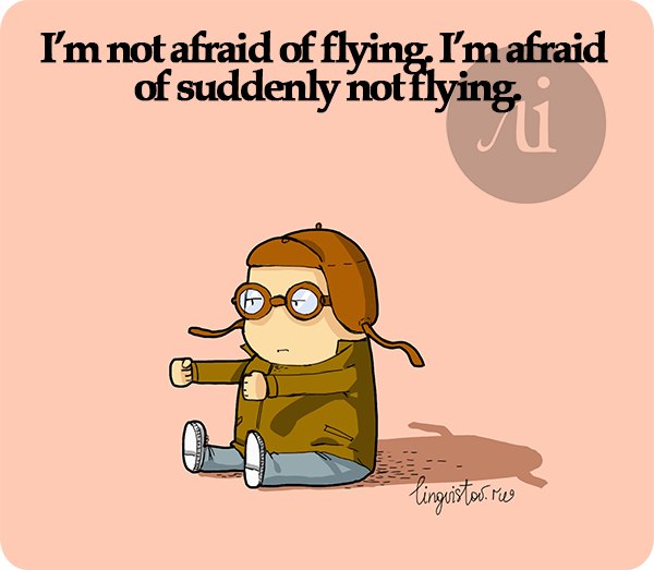 Lingvistov комиксы. Not Flying. Afraid meme. I'M afraid i have to Fly cartoon.