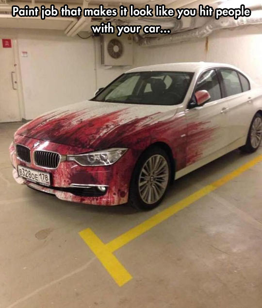 wanna-joke-car-paint-red-hit-people
