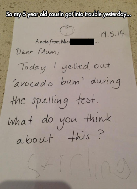 funny picture girl teacher mom note