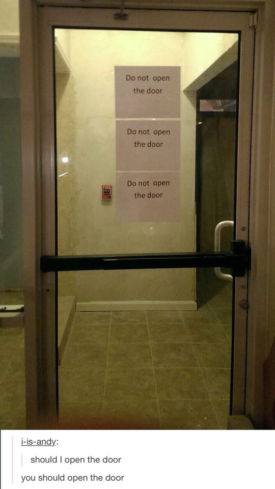 funny door message not open