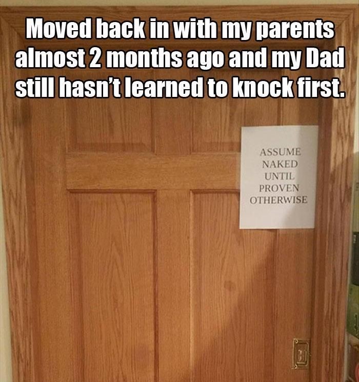 living-with-parents-note-door