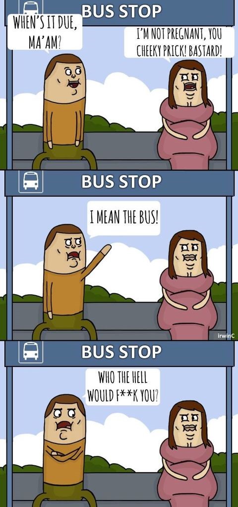 comics-bus-stop-not-pregnant
