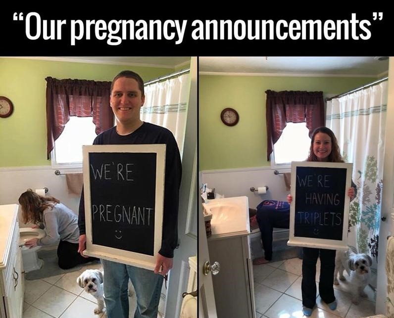 pregnancy-announcement-couple-triplets