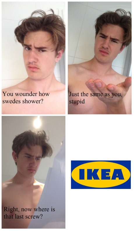 Swedish people taking shower